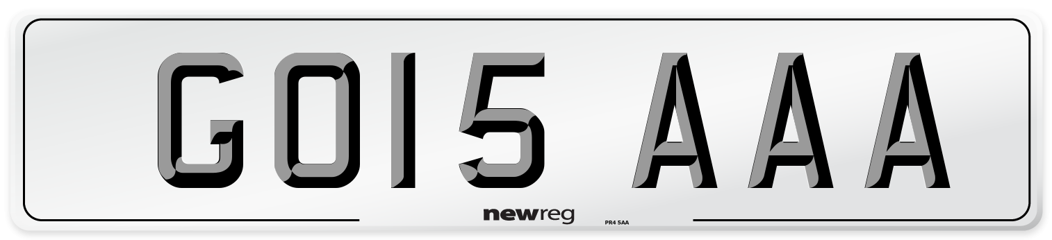 GO15 AAA Number Plate from New Reg